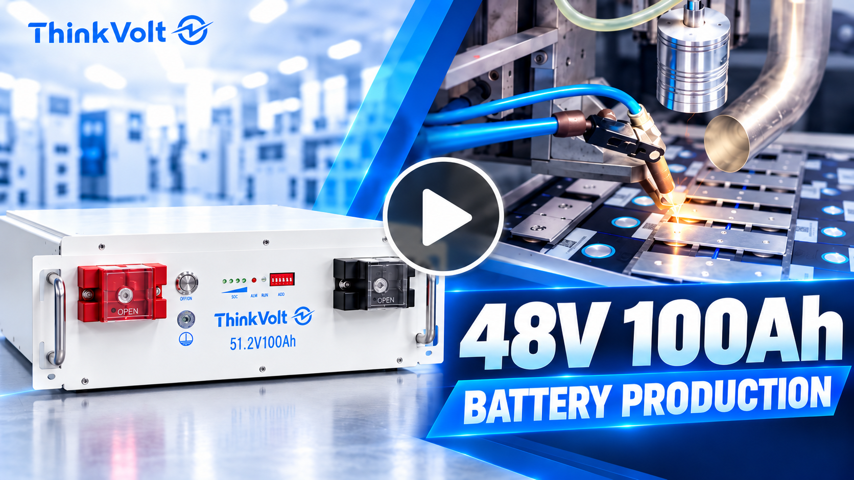 48V 100Ah Rack-Mounted Battery Production